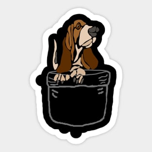 Funny Cute Basset Hound in a Pocket Sticker